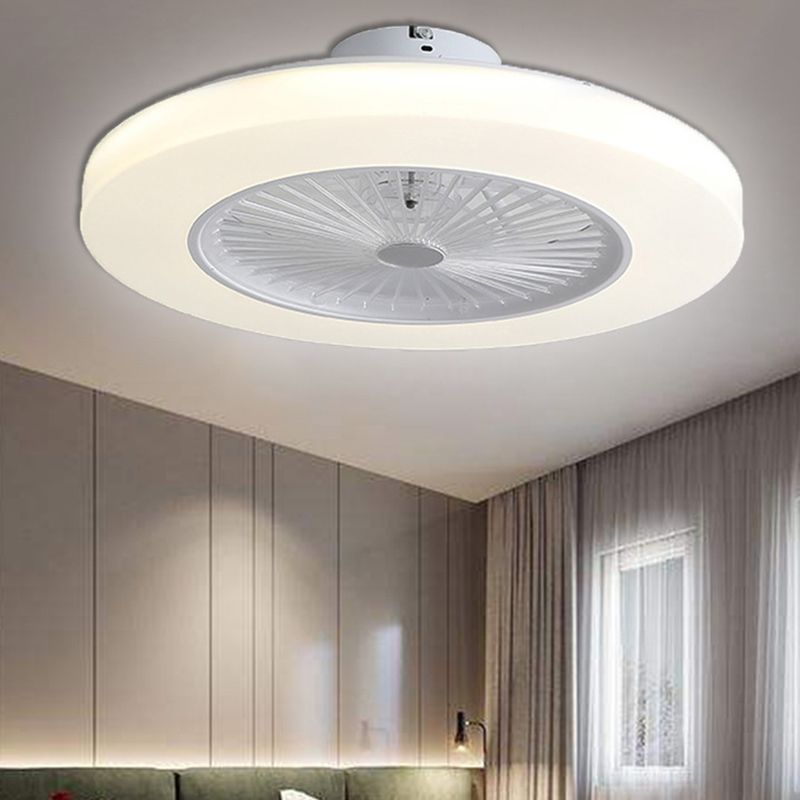 Modern Simple Ceiling Fan Lamp Circle Shape LED Ceiling Fan Light for Bedroom