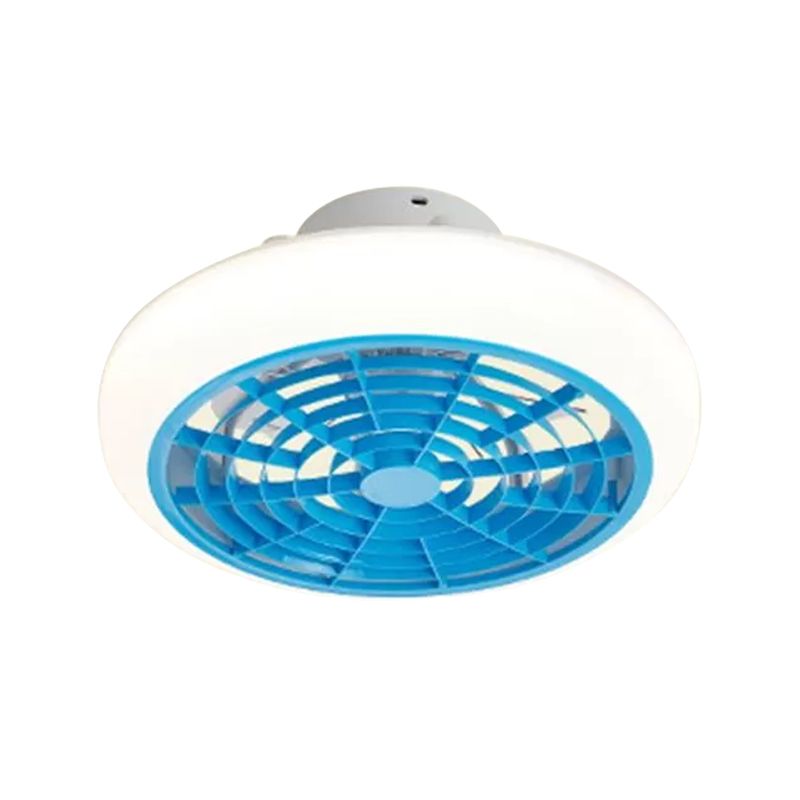 Circle Semi-Flush Mount Contemporary Acrylic 18" Wide LED Pendant Fan Light Fixture for Living Room