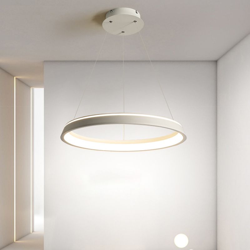 Metal Round Shape Hanging Light Modern Style 1 Light Hanging Ceiling Light