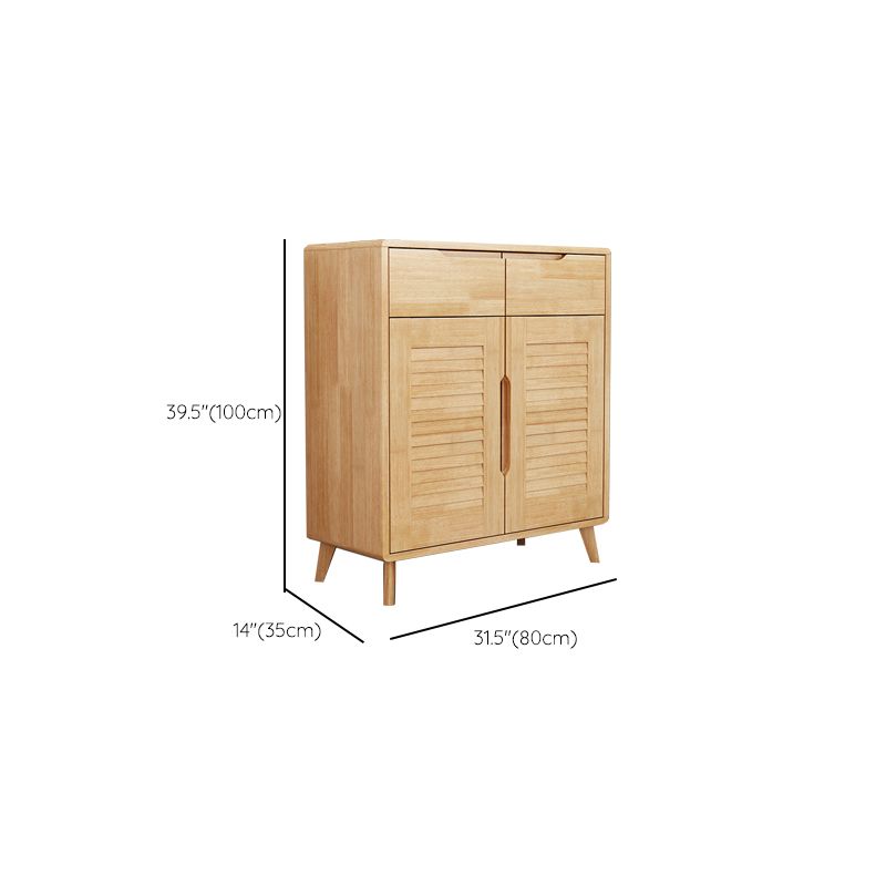 Contemporary Rubberwood Rectangle Cabinet with 2 Drawers Accent Cabinet