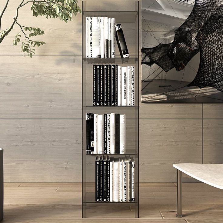 Closed Back Bookcase Scandinavian Style Bookshelf for Home Office Study Room