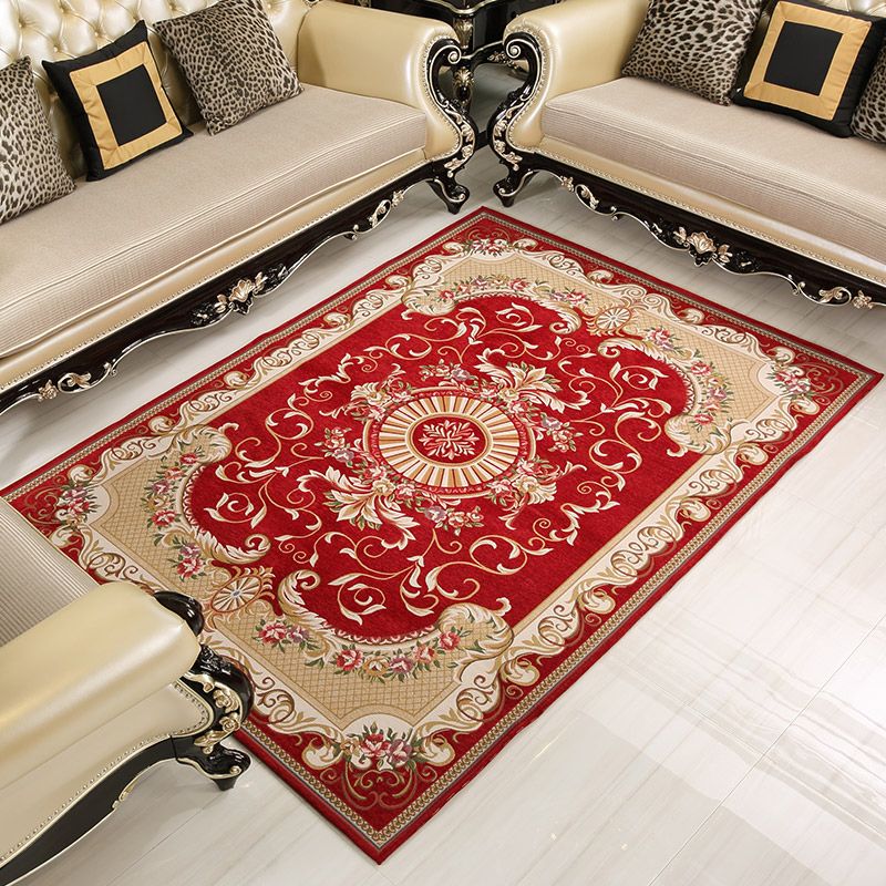 Solid Color Luxury Area Carpet Polyester Concentric Circle Indoor Rug Easy Care Carpet for Bedroom