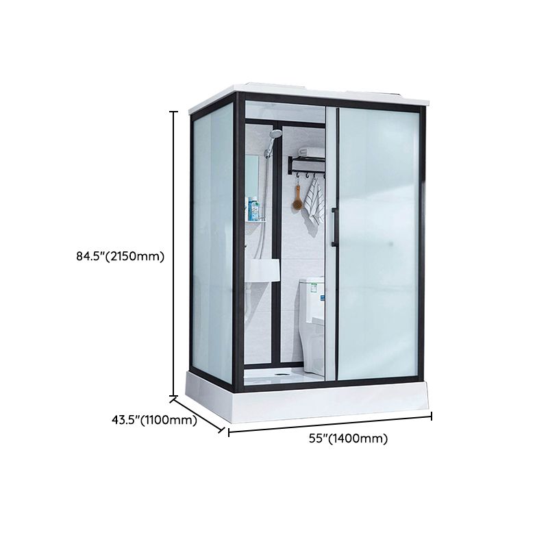 Rectangle Shower Stall Single Sliding Shower Stall with Towel Bar