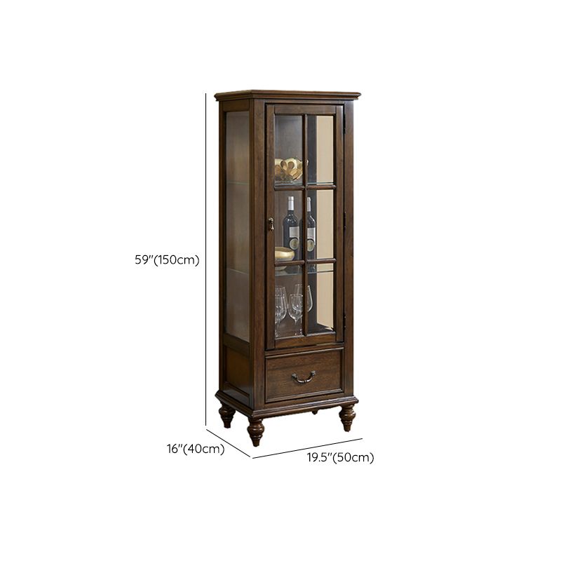 Traditional Curio Cabinet Birch Buffet Cabinet with Door for Bedroom