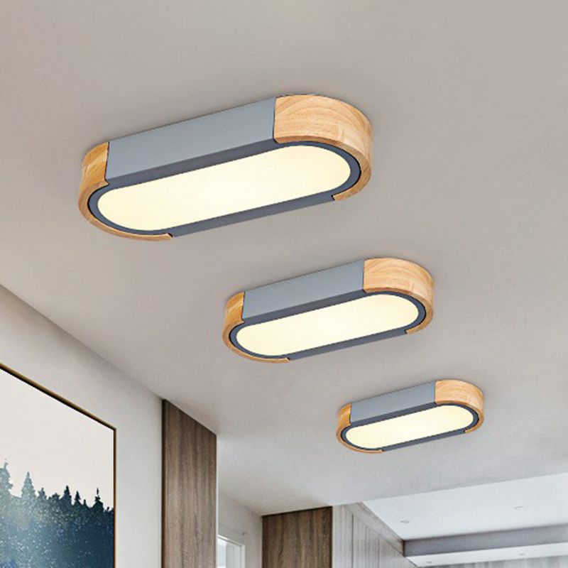 Acrylic Oblong Shaped Flush Mount Lighting Simplistic LED Flush Mount Fixture for Living Room