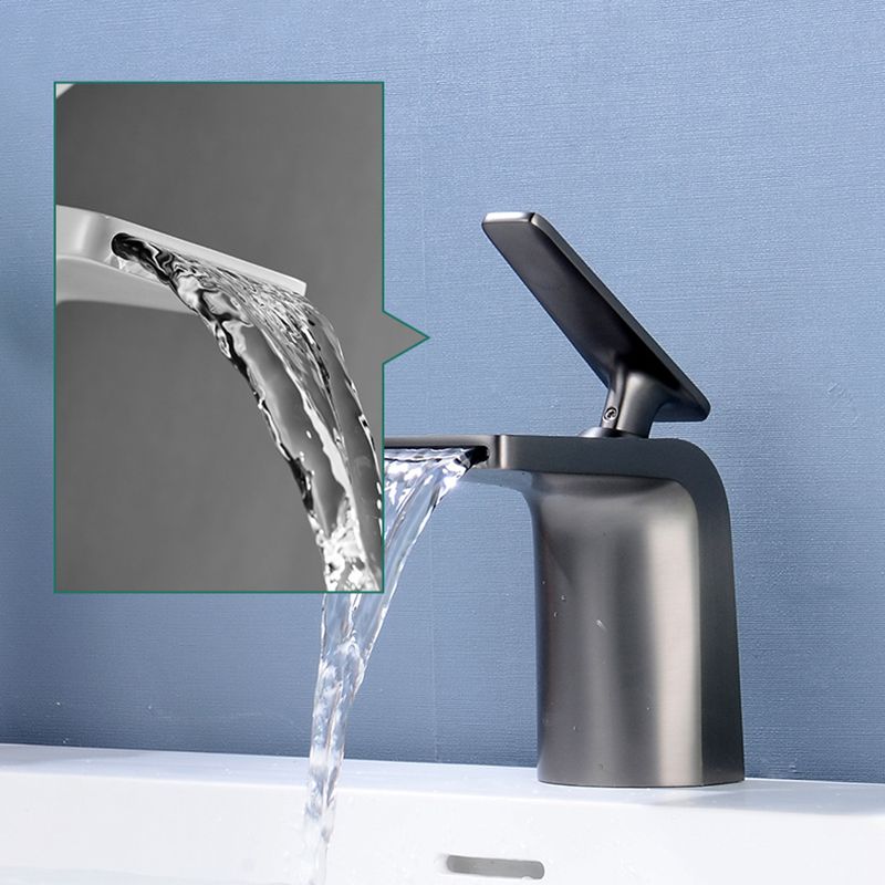 Industrial Vessel Sink Faucet Grass Lever Waterfall Spout with Drain Bathroom Faucet