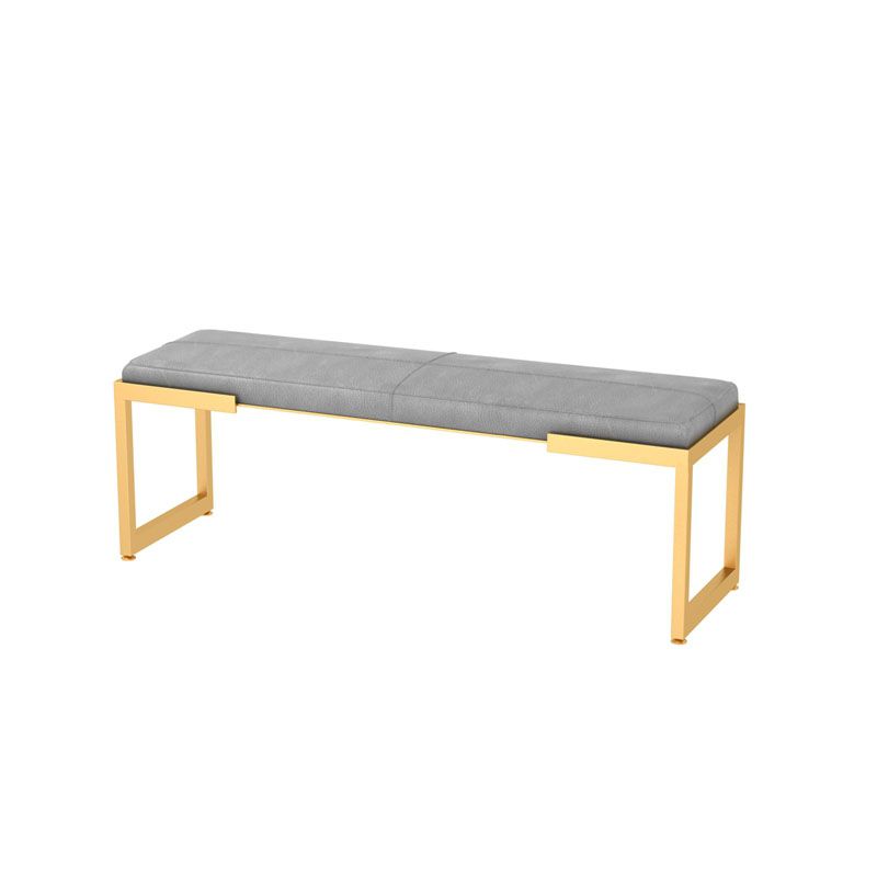 Contemporary Upholstered Bench Bedroom Rectangle Bench with Metal Legs