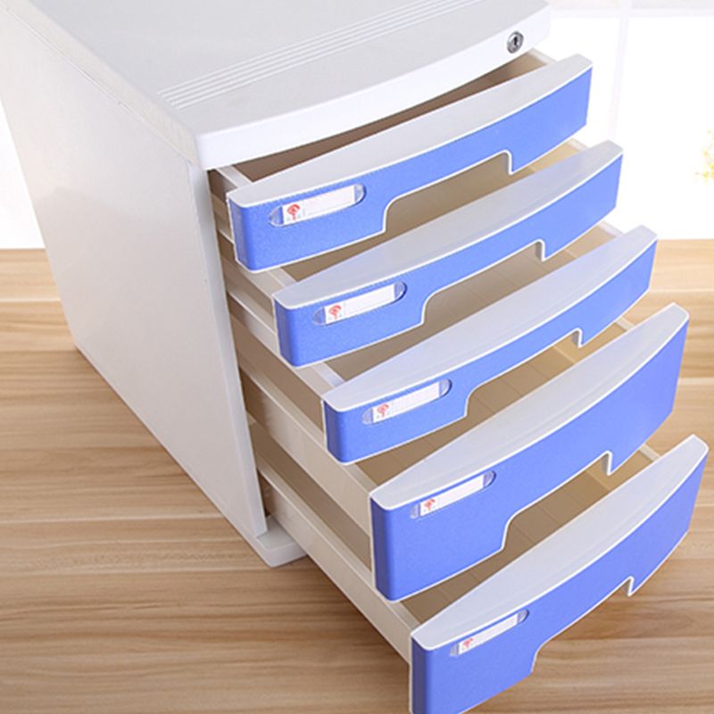 Coastal Cabinet Plastic Locking Drawers File Cabinet for Office