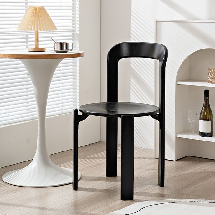 Contemporary Style Open Back Solid Wood Stackable Dining Side Chair for Home