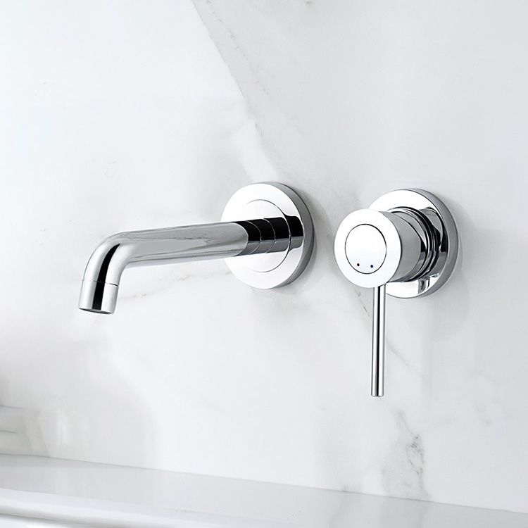 Wall Mounted Bathroom Faucet Single-handle Low Arc Chrome Faucet