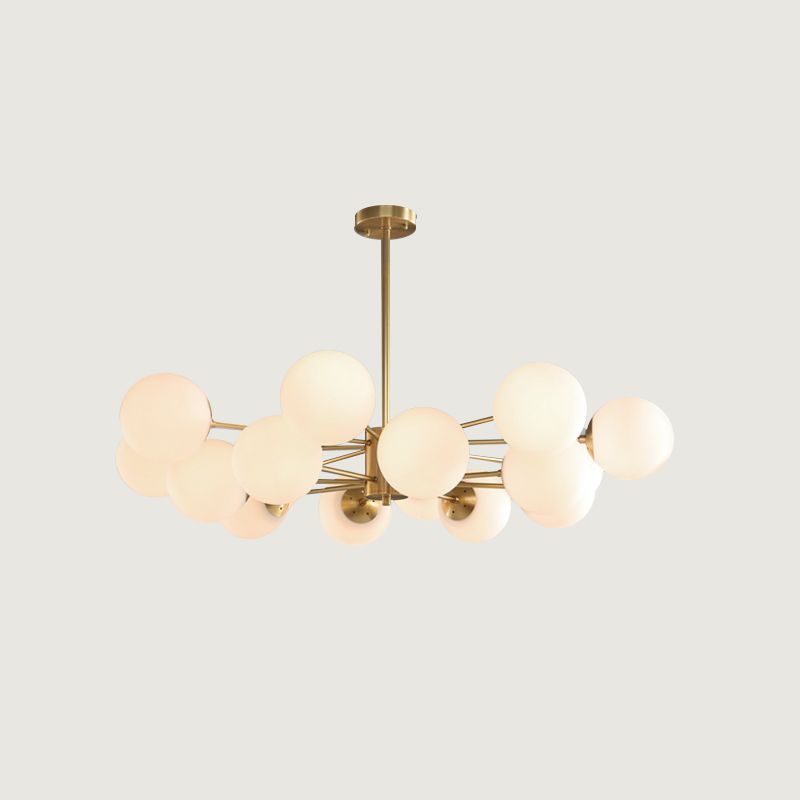 Modernism 16-Light Sputnik Chandelier for Living Room Luxury Golden Brass Ceiling Light