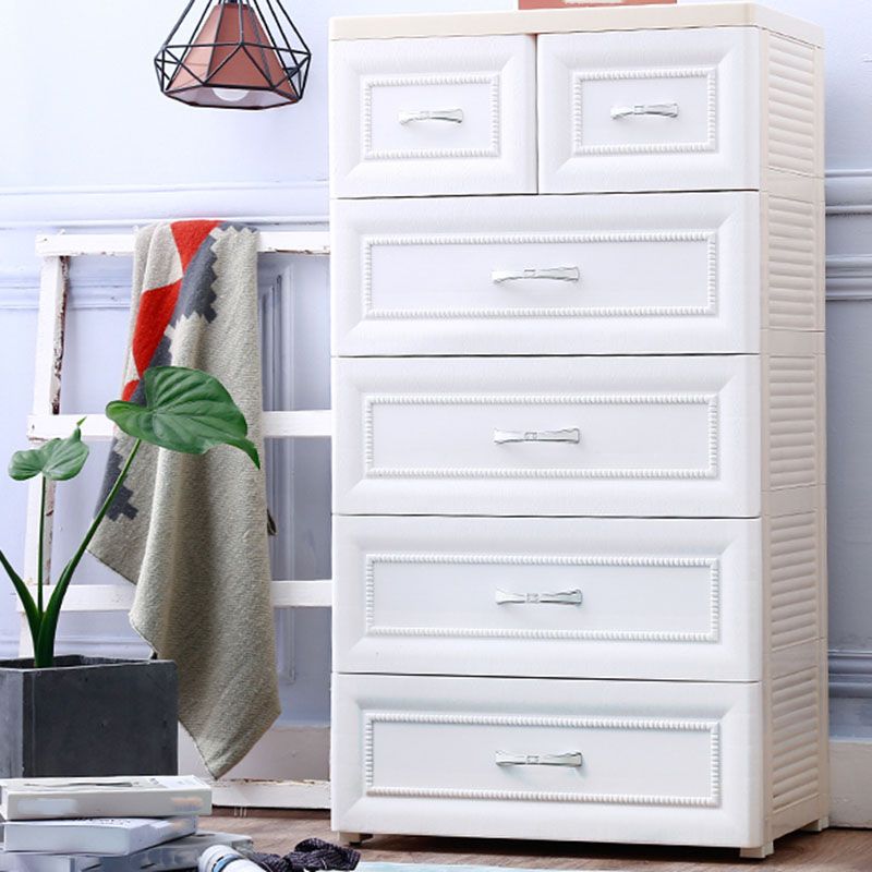 Contemporary Kids Dressers Vertical Plastic Kids Furniture with Drawers