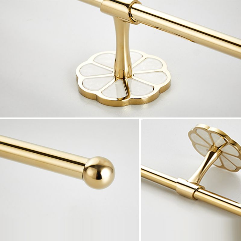 Gold Modern Bathroom Accessory Set, Bath Shelf, Towel Bar, Paper Holder, Robe Hooks