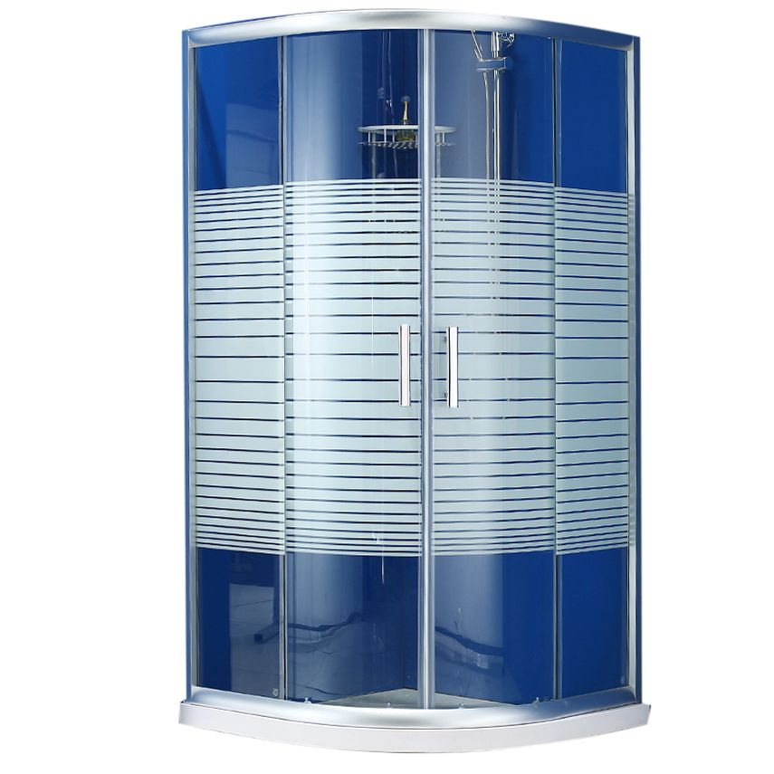 Round Double Sliding Door Shower Enclosure Tempered Glass Shower Enclosure