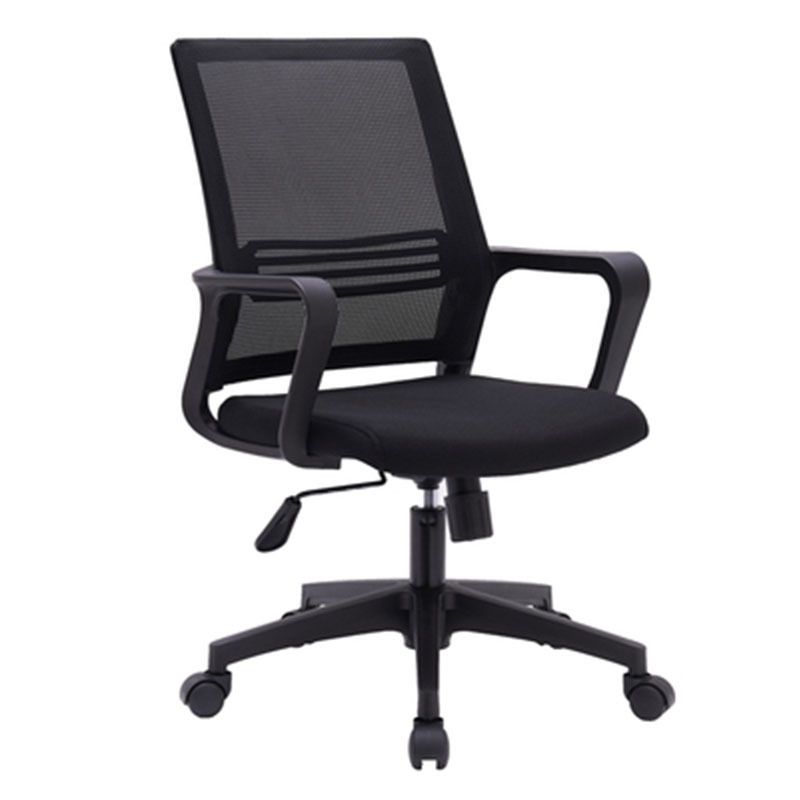 Contemporary Mid Back Office Chair Fixed Arms for Home and Office Mesh Desk Chair