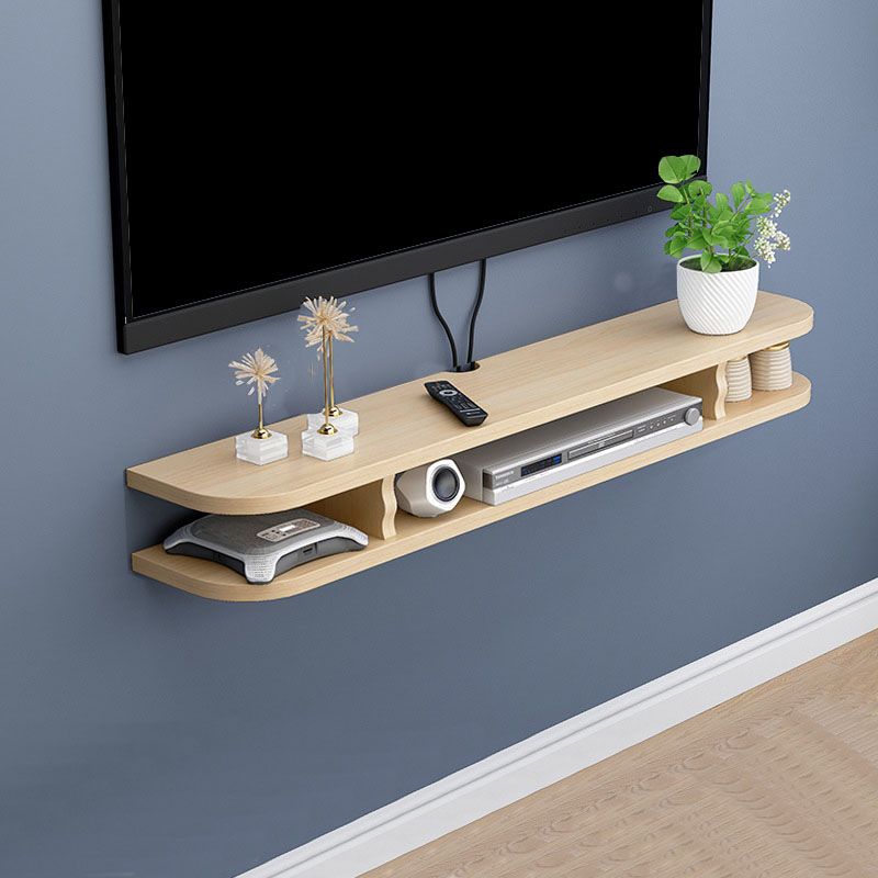 9" D Modern Wooden TV Stand Open Storage Wall Mounted TV Console