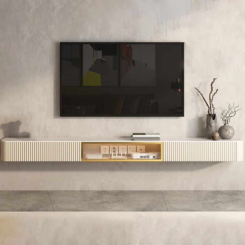 Contemporary Floating Media Console Stone Stand Console for Living Room