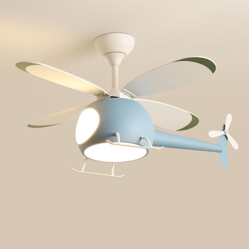 Chlidren Ceiling Fan Light LED Ceiling Mount Lamp with Acrylic Shade for Kid's Room