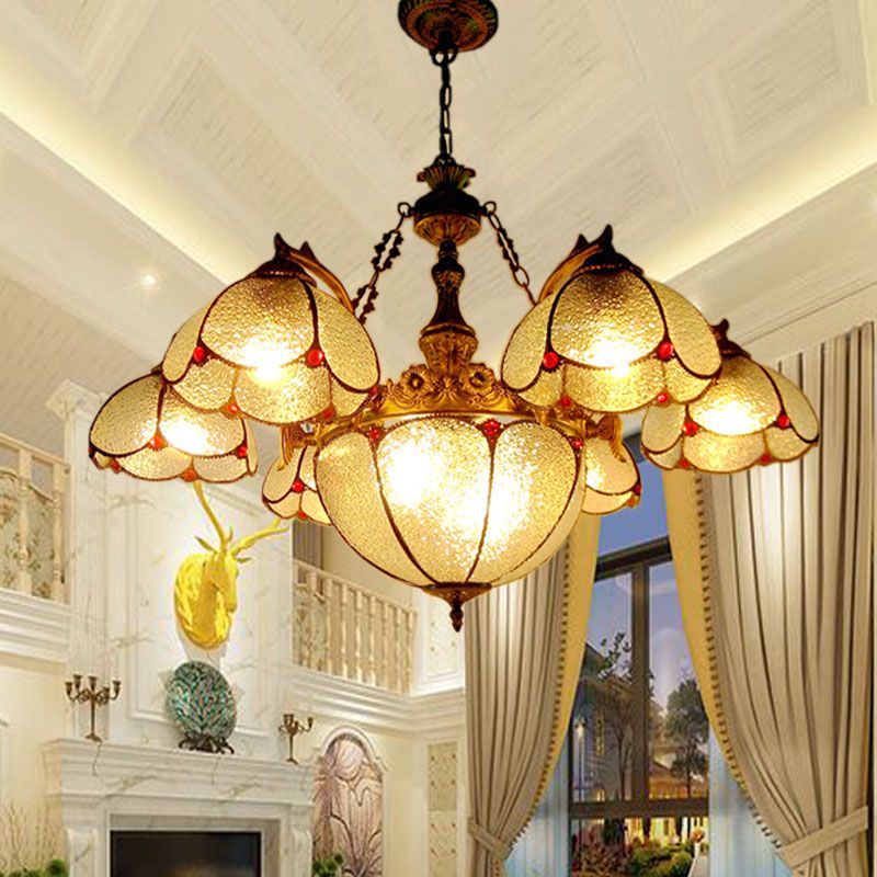 Plafond en forme de bol lampe de suspension Tiffany Tachage d'art en bronze Chandelier de plafond