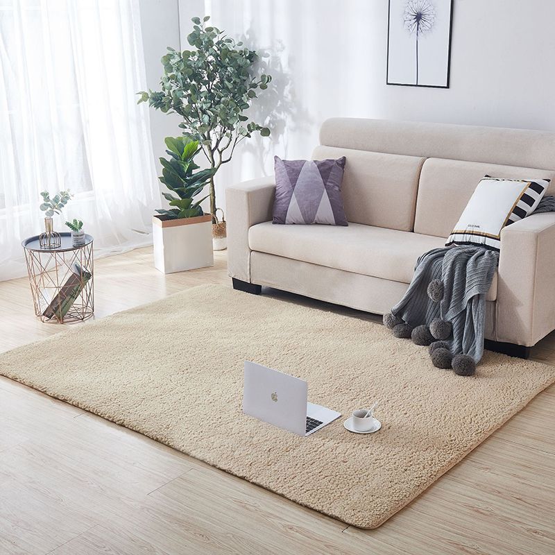 Multi-Colored Plain Rug Synthetics Minimalist Carpet Pet Friendly Anti-Slip Backing Indoor Rug for Living Room