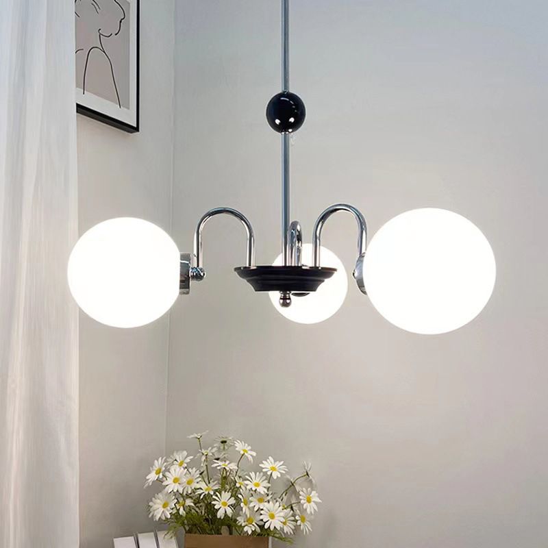 Spherical Shape Chandelier Light Modern Style Glass Multi Light Hanging Lamp for Kitchen