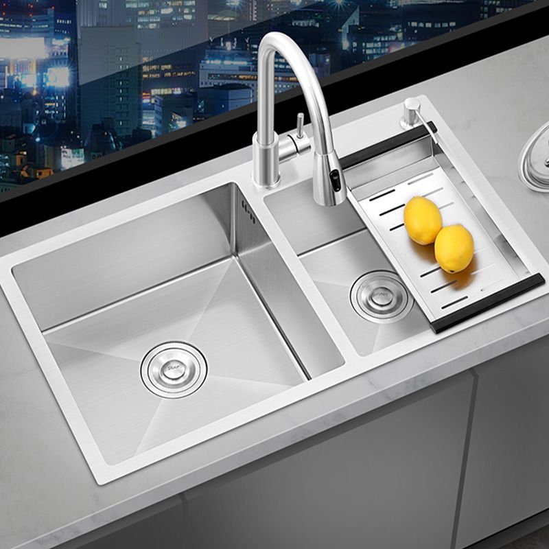 Dirt Resistant Kitchen Sink Soundproof Design Stainless Steel Drop-In Kitchen Sink