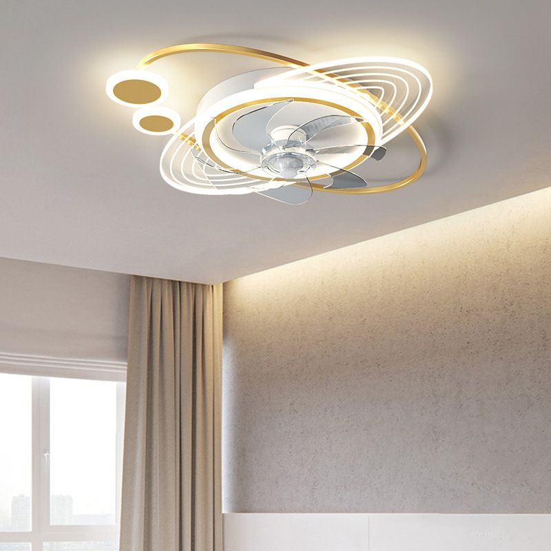 Modern Astronaut Ceiling Fan Light Metal LED Ceiling Fan for Children's Room