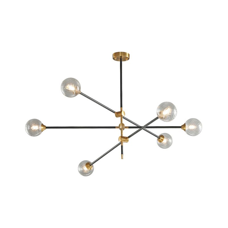 Molecular Pendant Chandelier Modern Glass Living Room Hanging Ceiling Light in Gold and Black