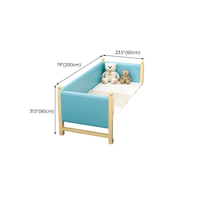 Solid Wood  Baby Crib Modern Light Wood Nursery Bed with Guardrail