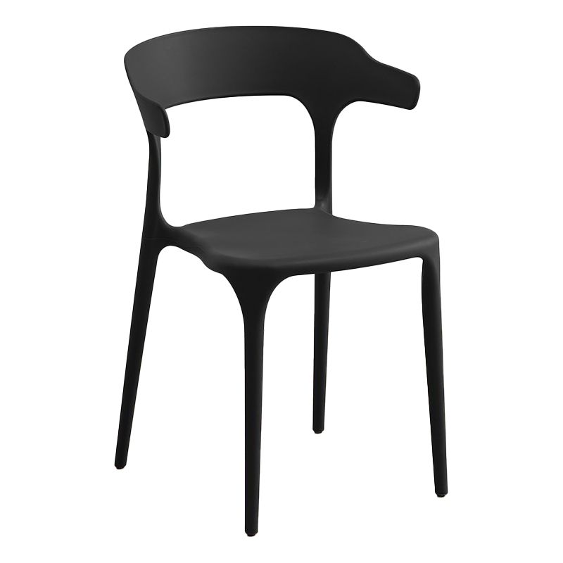 Scandinavian Coffee Shop Stacking Arm Chair Matte Finish Plastic Dining Chair