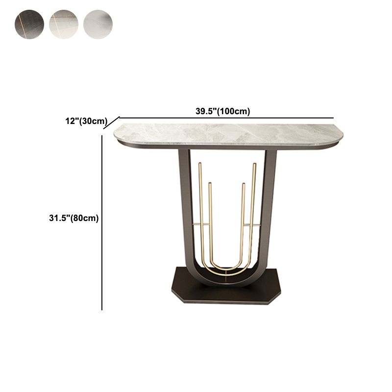 31.5" H Console Table, Modern Accent Table with Half Moon Top