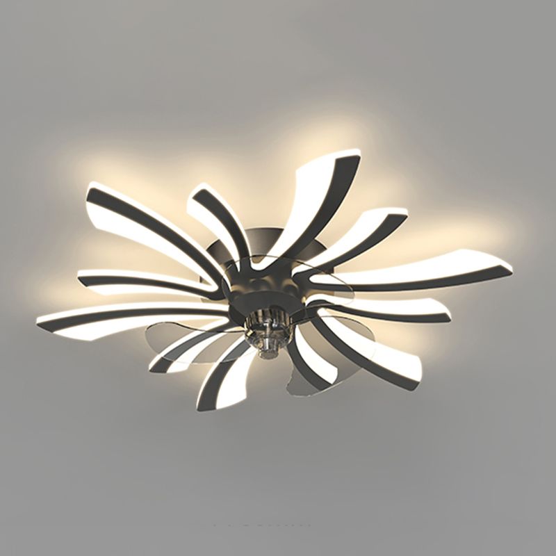 Floral Ceiling Fan Light Modern Style LED Metal Ceiling Light Fixture