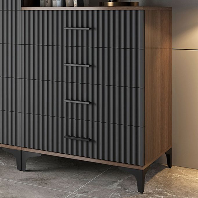 Contemporary Balck Rectangle Accent Chest with Straight Metal Legs