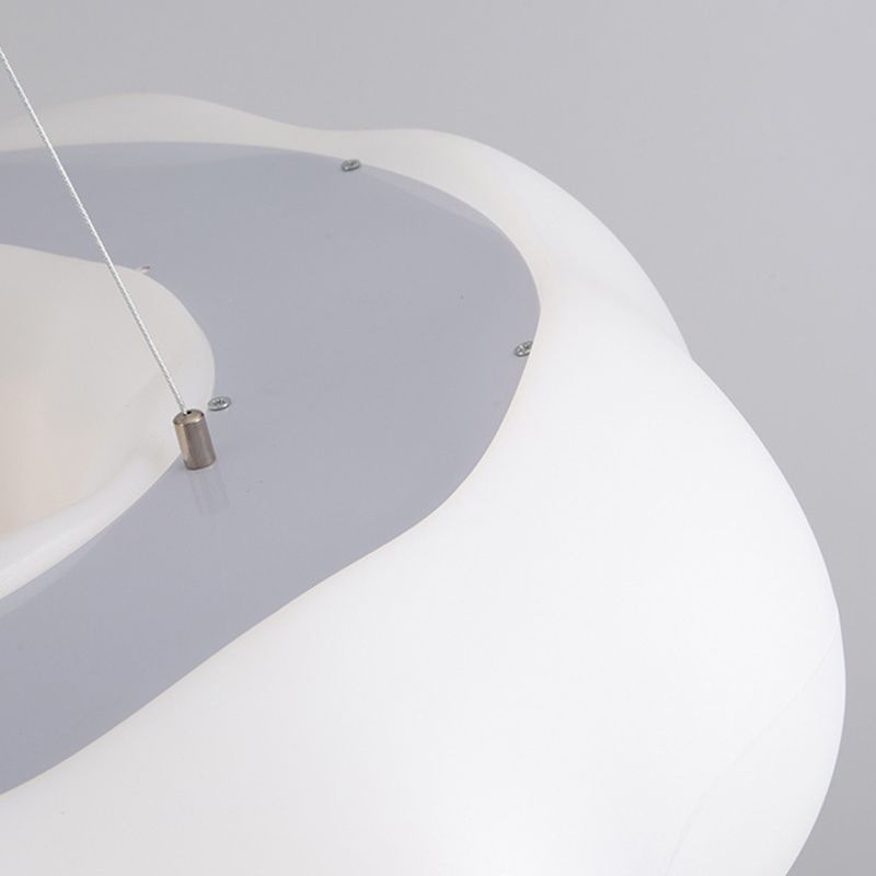 White Hanging Lamp Minimalist Style Plastic Chandelier Pendant Light Fixture