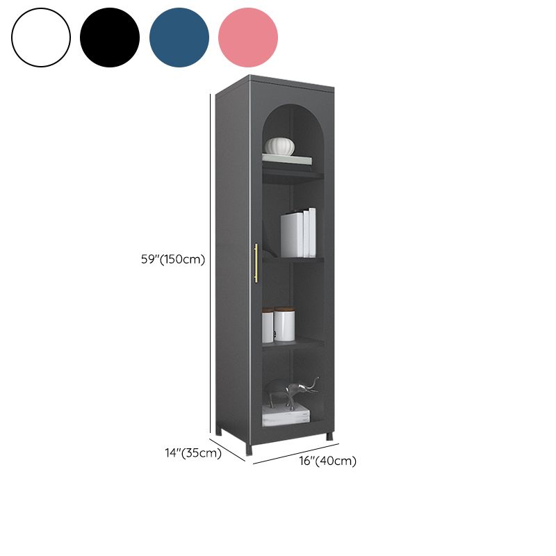 Modern Closed Back Bookshelf Standard Metal Bookcase with Shelves