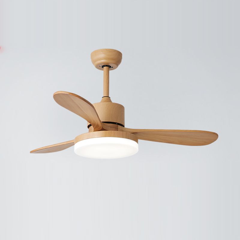 Wooden LED Ceiling Fan Light Fixture Contemporary Ceiling Lamp for Bedroom