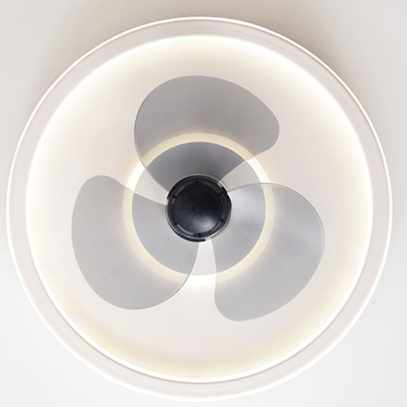 Round LED Ceiling Fan Light Contemporary Metal LED Ceiling Fan for Kid's Room