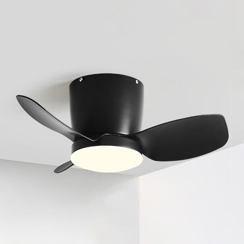 Nordic Style Ceiling Fan Lamp Cylinder Shape Ceiling Fan Light for Children's Room