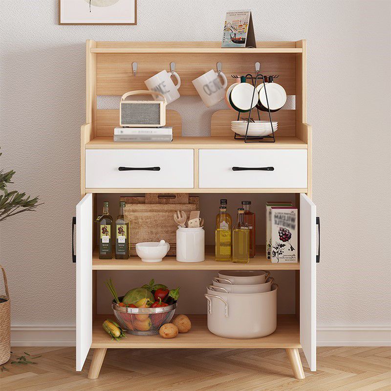 Wood Kitchen Sideboard Cabinet Modern Credenza with Drawer and Storage