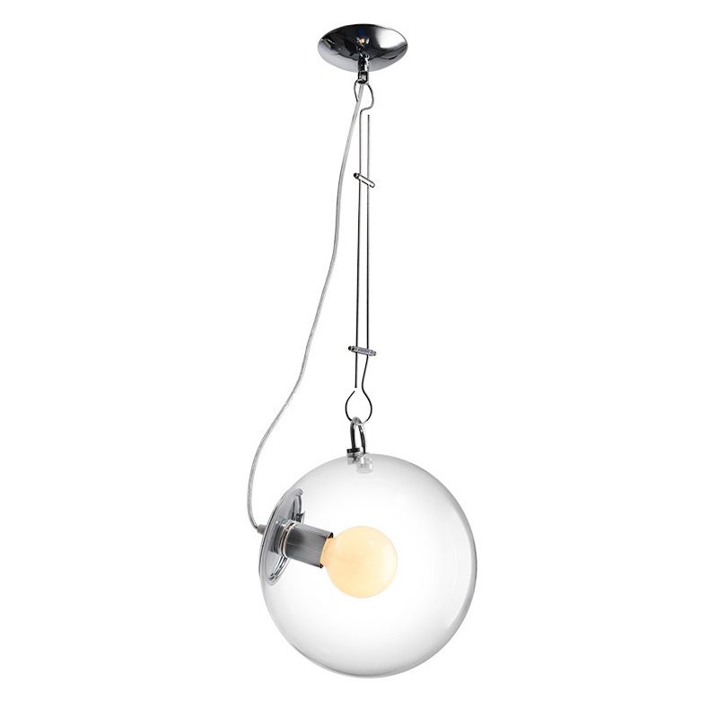 Moderne minimalistische creatieve chroom suspensie hanger bolvormig glas 1 lichte slaapkamer hangend plafondlicht