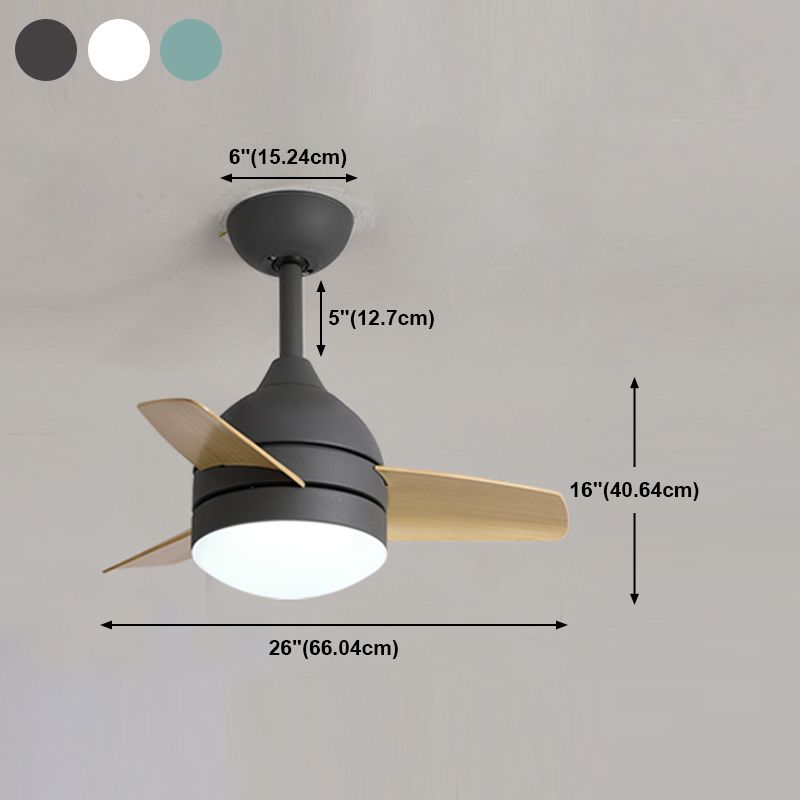 Geometry Ceiling Fan Light Kids Style Metal Single Light LED Flush Light for Bedroom