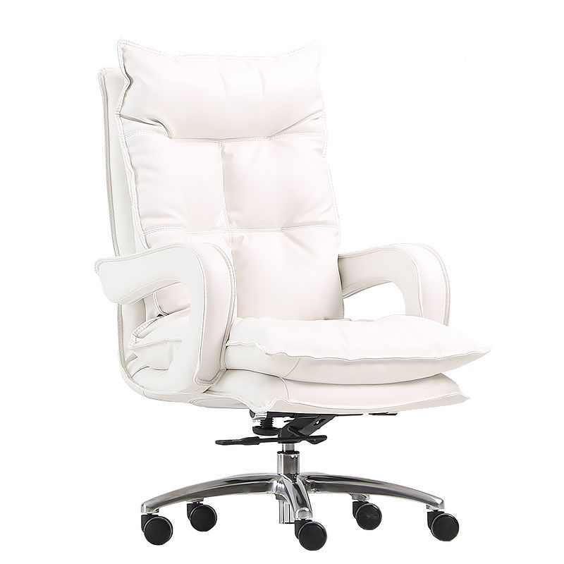 Silver Aluminium Modern Desk Chair with High Back Conference Chair