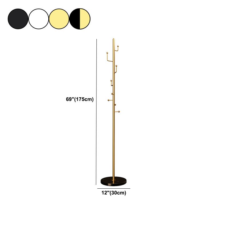 Modern Hall Tree Free Standing Metal Coat Rack With Coat Hooks