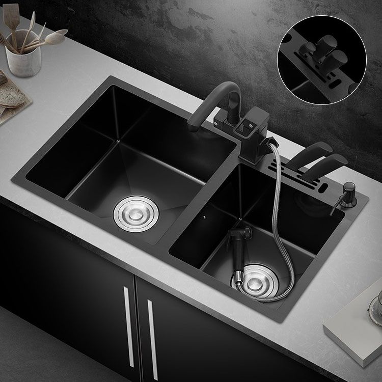 Classic Sink Stainless Steel Double Basin Workstation Sink with Faucet