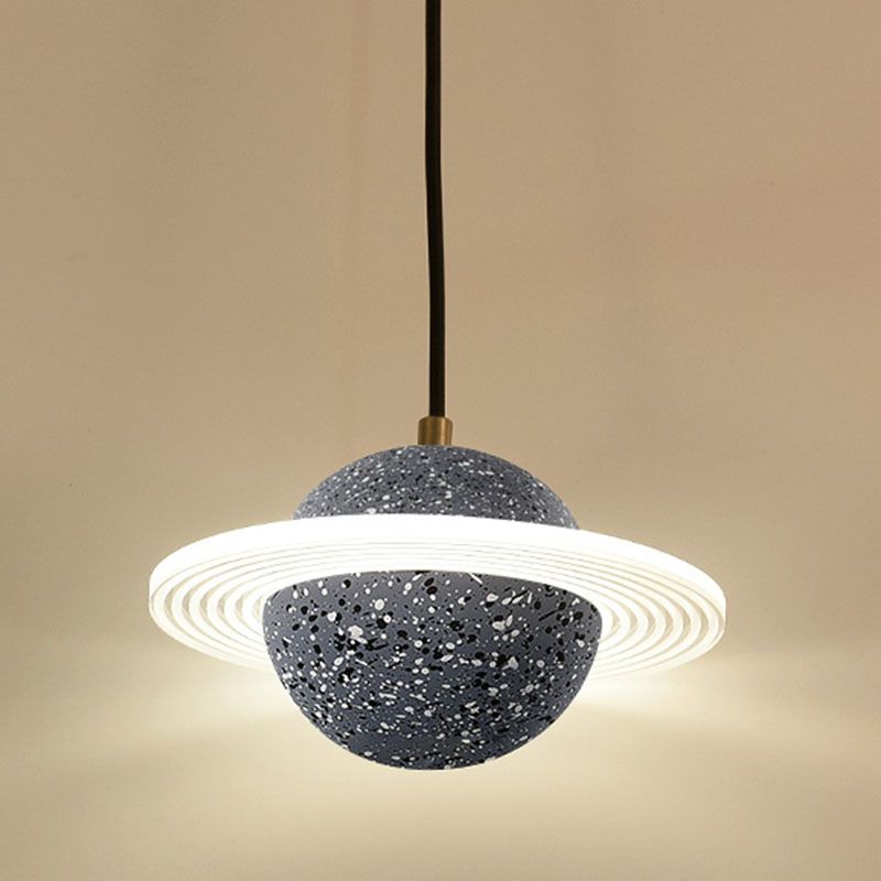 Contemporary Style Ball Pendant Lamp Stone Multi Lights Hanging Pendant Light