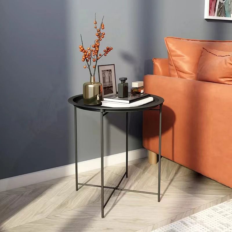 Contemporary Metal Accent Table Nightstand 19.68" Tall Bed Nightstand