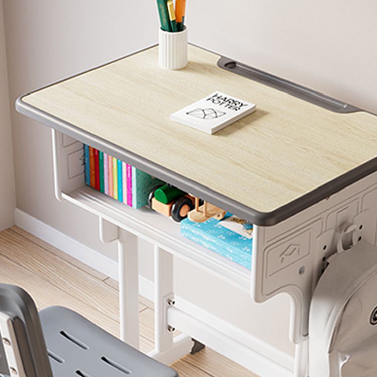 School Kids Desk and Chair Adjustable Writing Desk with Storage