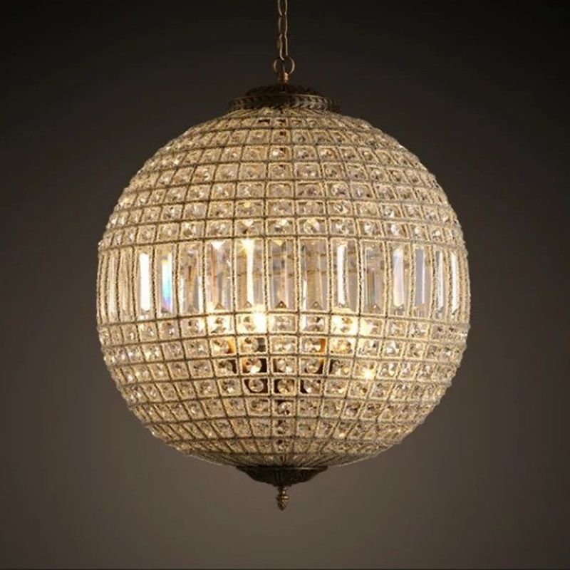 Crystal Globe Chandelier Lighting Simple Style Suspension Light for Dining Room