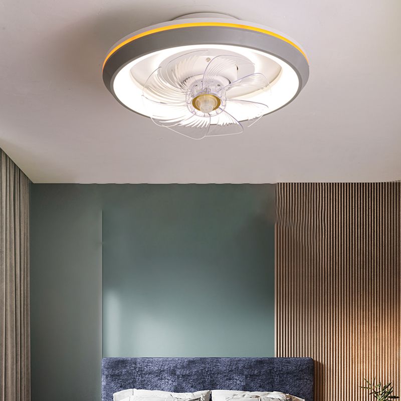 Metal Round Ceiling Pendant Modern Style 2 Lights LED Flush Lights