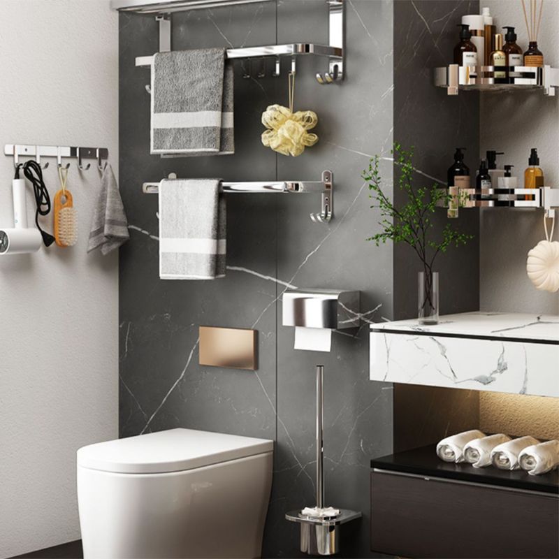 Contemporary Chrome Bathroom Hardware Set Polished Chrome Bathroom Set in Stainless Steel